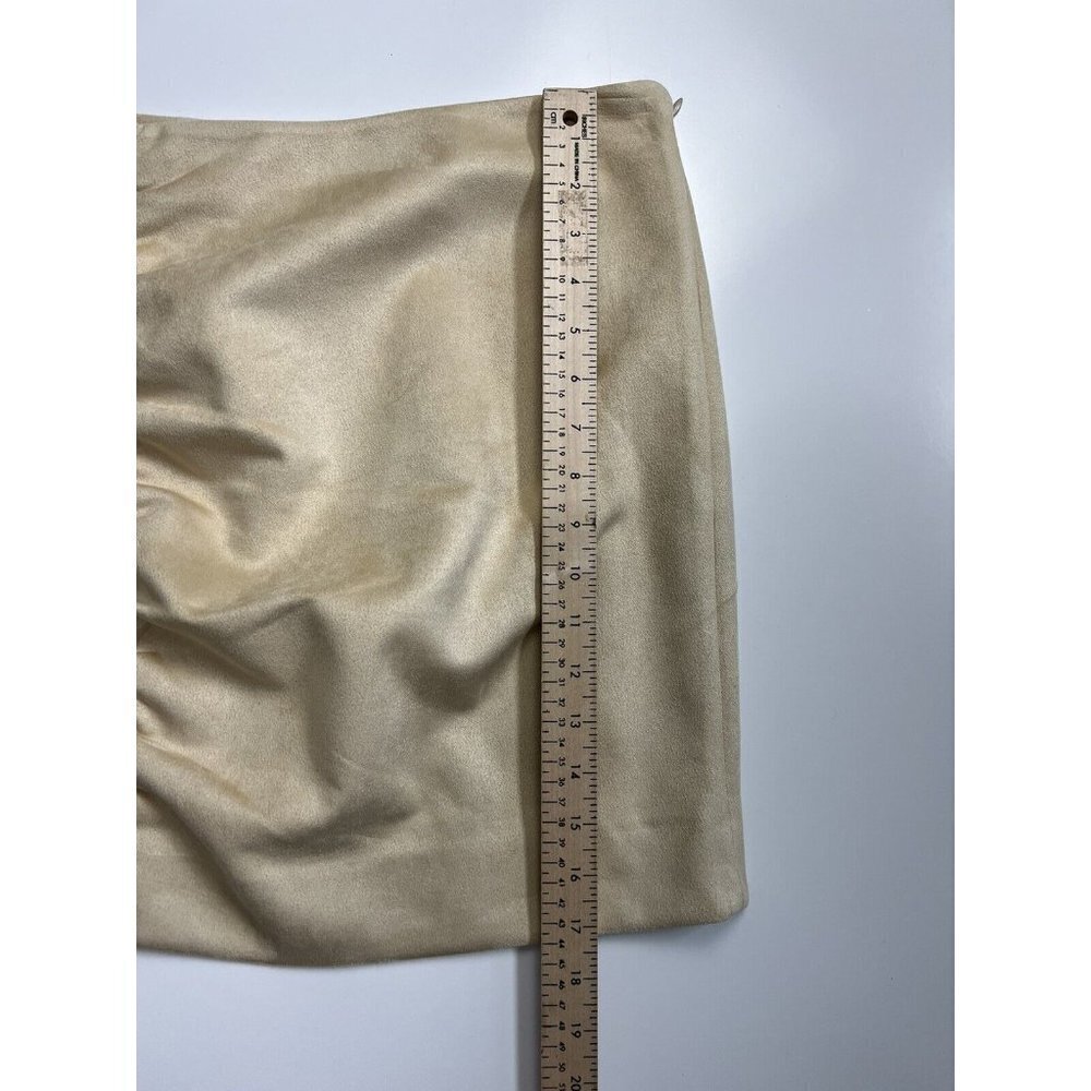 Free People Cinched Seam High Rise Slit Faux Suede Avas Mini Skirt NWT Size 10 - Picture 10 of 10